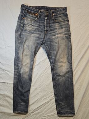 G-Star Hedrove Lightly Distressed Taprered Fit Blue Fade Jeans